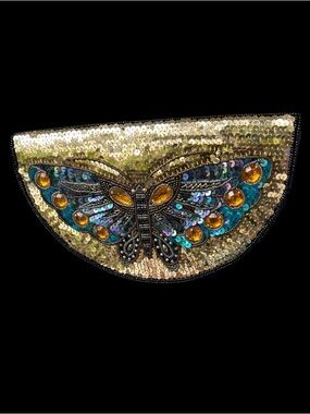 Lee Sands Sequin Butterfly Clutch